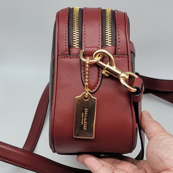 Coach Jes Crossbody in Signature Canvas with Heart Petal Print C7617 Brown Multi - Picture 4 of 8